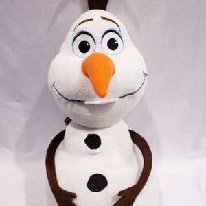 DISNEY FROZEN OLAF PLUSH BACKPACK Brown Strap 2014 Soft Stuffed Lovie 18".